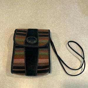 Cedano Leather Multi Color Tapestry Crossbody Bag